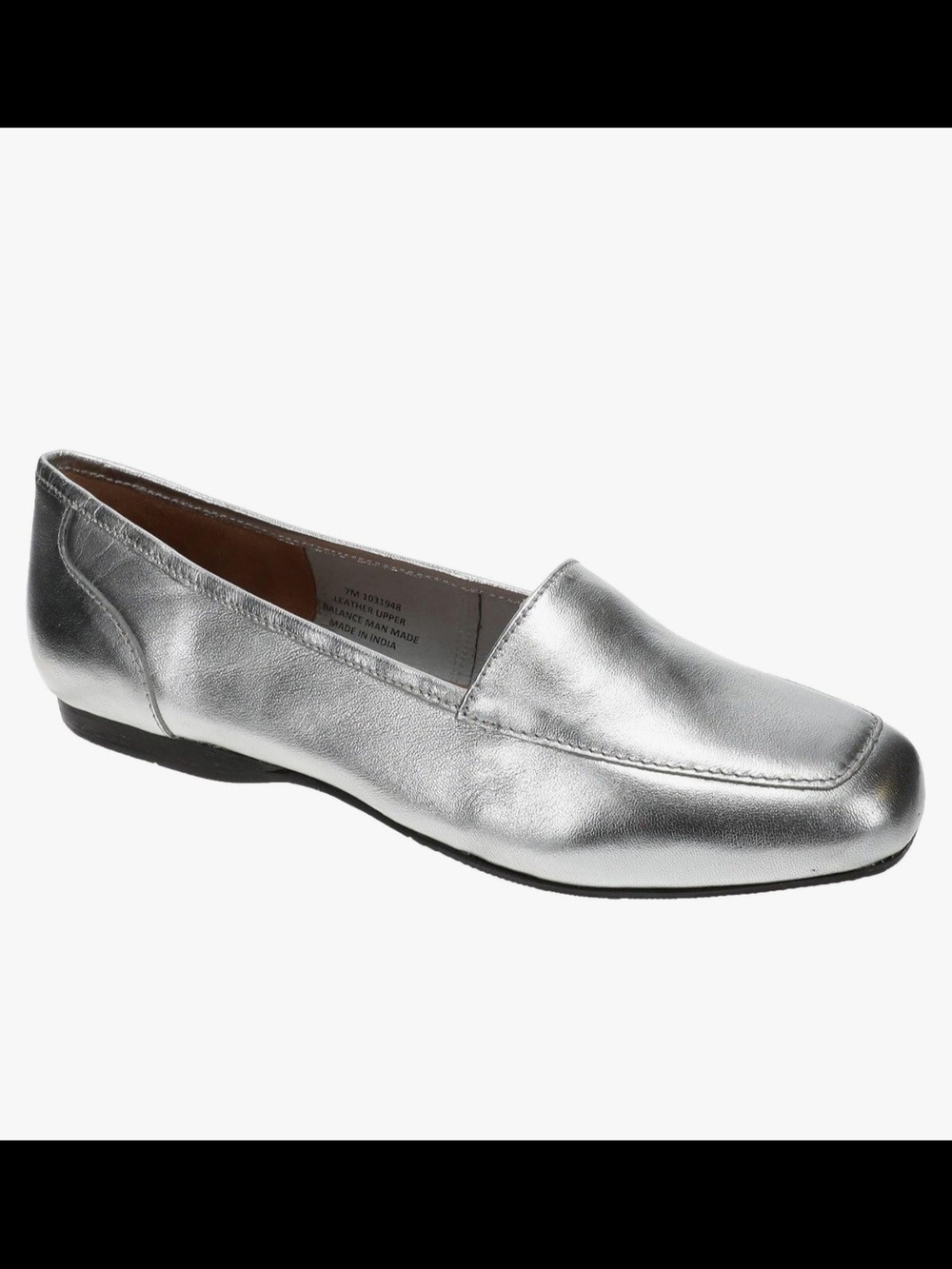 Array Metallic Leather Silver Women's Slip-On Loafer